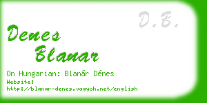 denes blanar business card