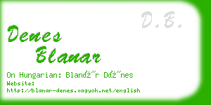 denes blanar business card